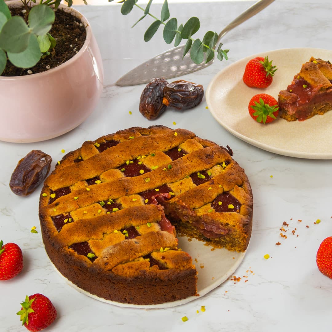 Vegane Linzer Torte - Mit der Süße der Medjool Datteln