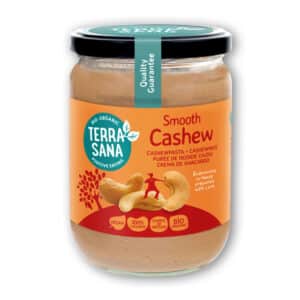 Das Bio Cashewmus von TerraSana ist aus 100% Cashewnüssen aus biologischem Anbau. Dieses Cashewmus ist in seinem Geschmack eignet sich hervorragend als Basis für Saucen.