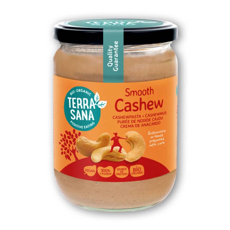 Das Bio Cashewmus von TerraSana ist aus 100% Cashewnüssen aus biologischem Anbau. Dieses Cashewmus ist in seinem Geschmack eignet sich hervorragend als Basis für Saucen.